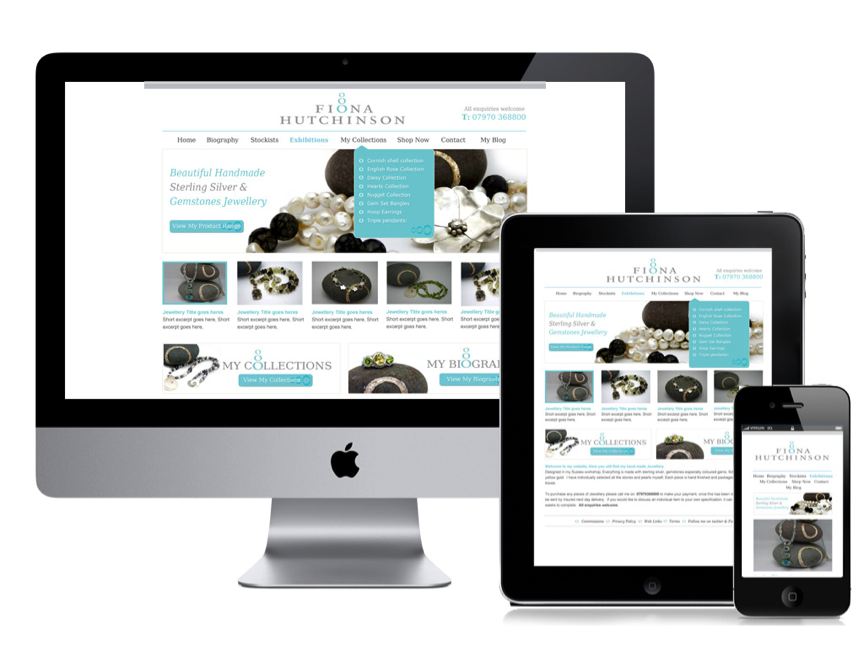 Responsive web design on laptop, tablet and phone