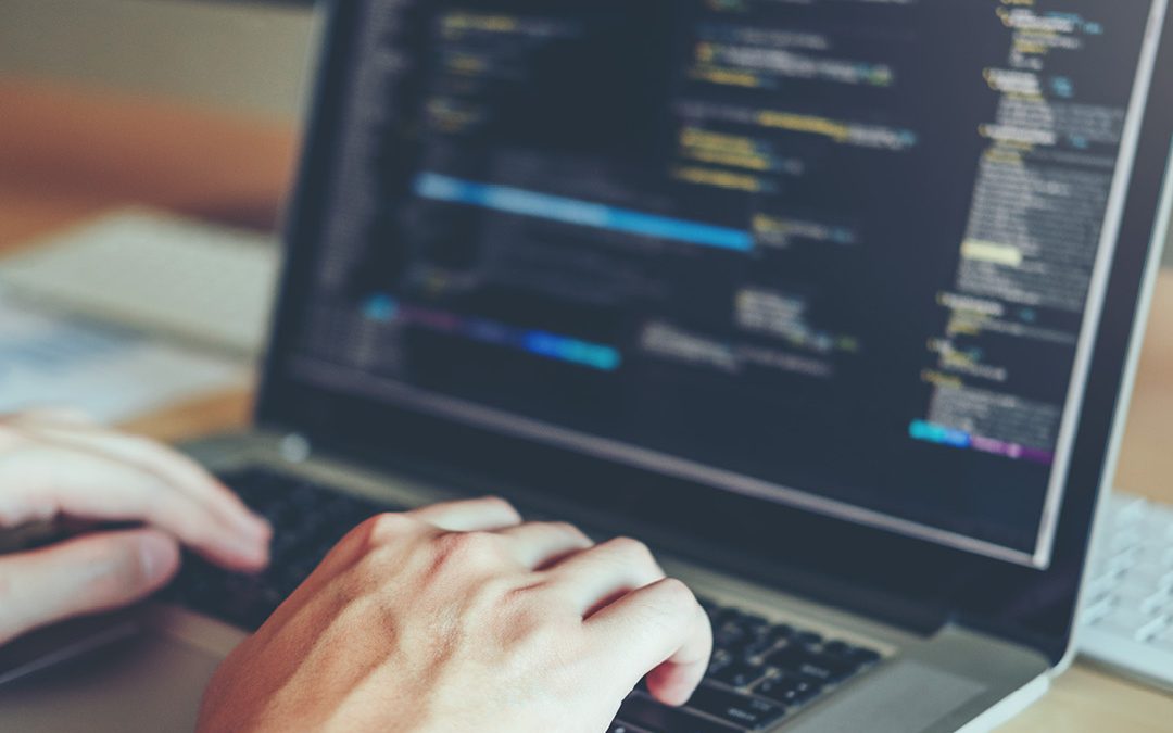Front-end developer writing code